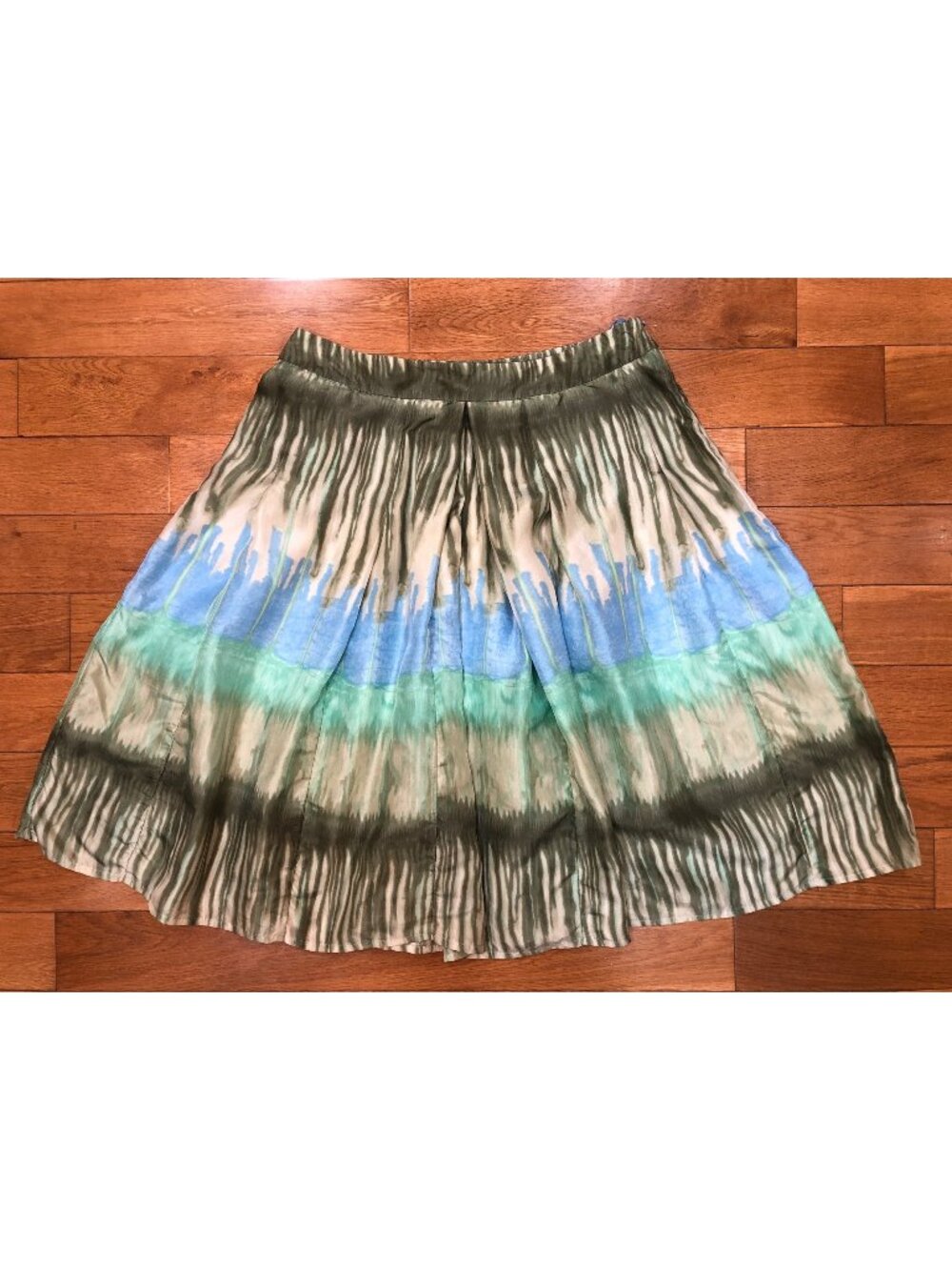 Bandolino 100% Silk Multicolor Ombre Design Skirt Size 6 Watercolor Y2K Artistic